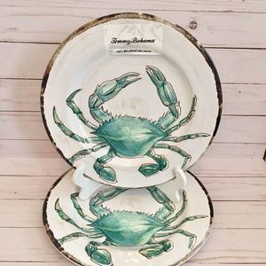 🌴Tommy Bahama Melamine Crab Plates - Set of Two
